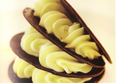 Čokoládové vějířky s mátovým moussem