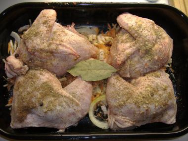 Kuře pečené s bobkovým listem