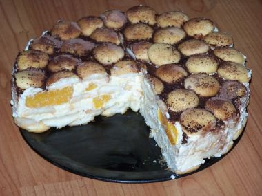 Recept Nepečený broskovo - tvarohový dort