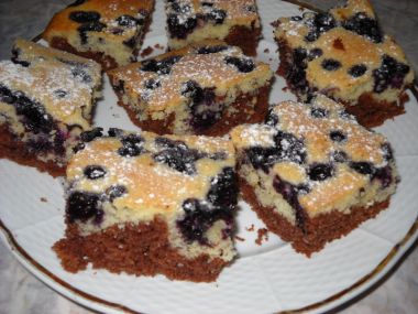 Dvoubarevmy borůvkovy koláč