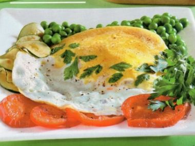 DIA - Rozdělená vejce se zeleninou - 62g sacharidů