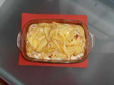 Smetanové brambory s vepřovými plátky