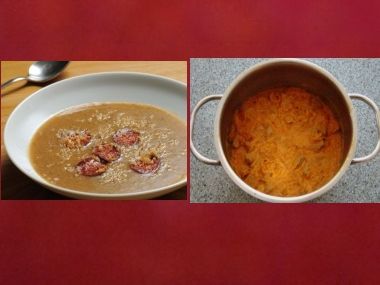 Oběd 1 - Chlebová polévka a segedín