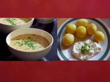 Oběd 26 - Krupková polévka a brambory s krémem
