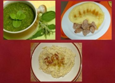 Oběd 29 - Kopřivová polévka a vrabci s kaší