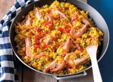 Paella s krevetami