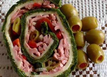 Recept Palačinková roláda plněná špenátem