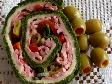 Recept Palačinková roláda plněná špenátem
