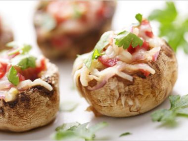 Recept Zapečené žampióny se slaninou