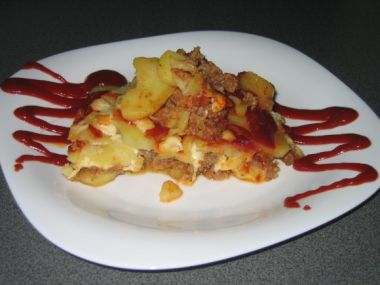 Recept Hovězí zapečené s bramborem