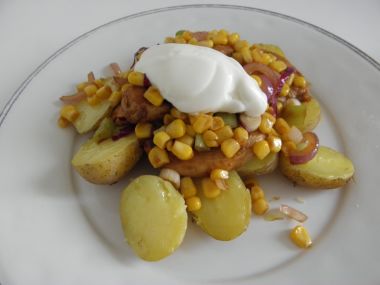 Recept Mexické brambory s klobásou