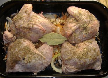 Kuře pečené s bobkovým listem