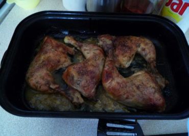 Recept Kuřecí stehna na červeném víně