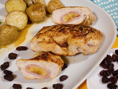 Recept Grilovaná kuřecí prsa plněná ovocem