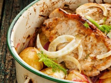 Recept Zapečené vepřové plátky s paštikou