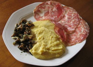 Recept Polenta s houbami