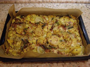 Recept Brambory se šunkou a bylinkami