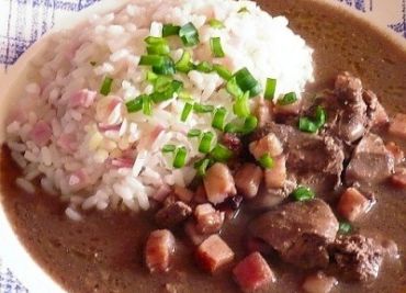Játra na špeku se šunkovou rýží