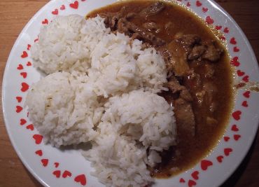 Vepřové hranolky s rýží