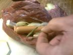 Pečená vepřová kapsa se zelím a bramborem