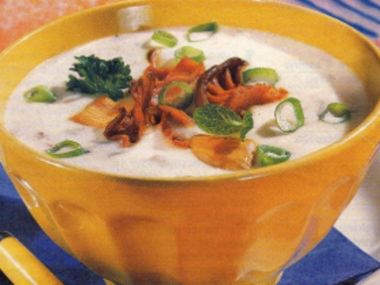 Houbová polévka s liškami