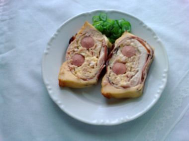 Kuřecí chlebíček s párkem