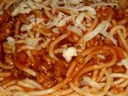 Špagety s masem a rajčaty