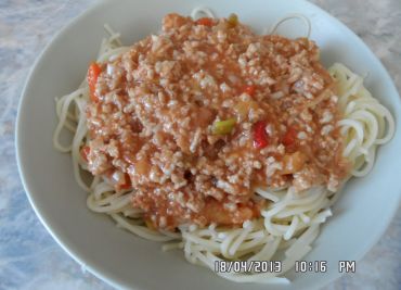 Špagety s mletým masem 1