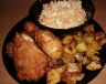 Jižanské kuře a salát coleslaw