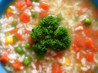 Zeleninová polévka s rýží - rychlovka