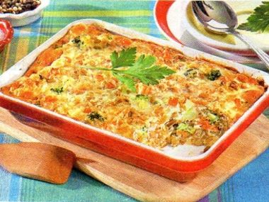 Nákyp z brokolice a nezralé špaldy (grünkern)