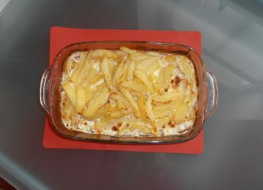 Smetanové brambory s vepřovými plátky