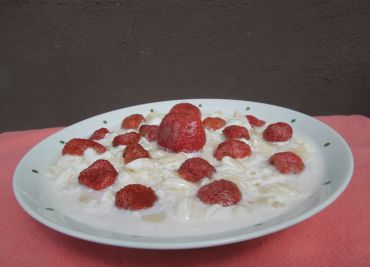 Mušle s jahodami
