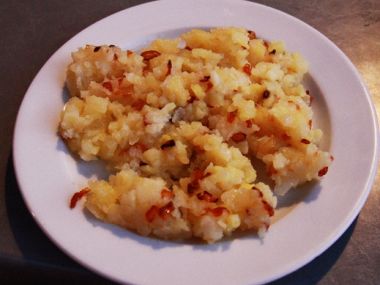 Šťouchané brambory s cibulí podle Viki
