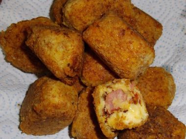 Bramborové krokety s uzeným masem