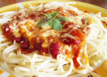 Špagety s fazolemi