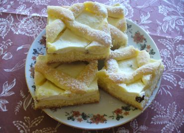 Tvarohový mřížkový koláč ze Slovenska