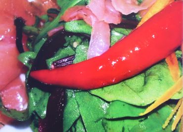 Zeleninový salát s uzeným lososem