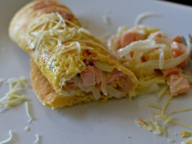 Slaná omeleta s lososem