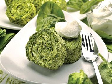 Špenátová roláda s brokolicí