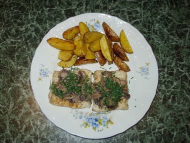 Treska s žampióny