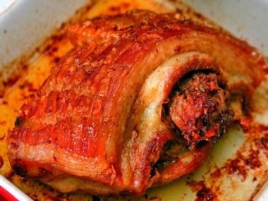 Selský bůček-brambor-špenát