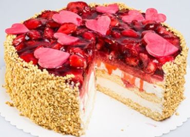 Valentýnský jahodový dort a dortíček