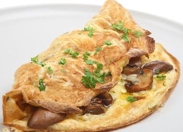 Asijská omeleta s houbami