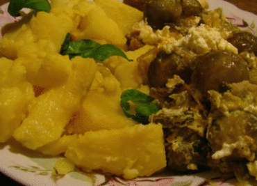 Míchaná vejce s růžičkovou kapustou