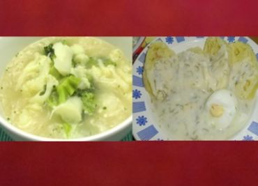 Oběd 4 - Květáková polévka a koprovka