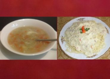 Oběd 7 - Krupicová polévka a špagety