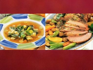 Sváteční oběd 3 - Zeleninová polévka a uzené maso