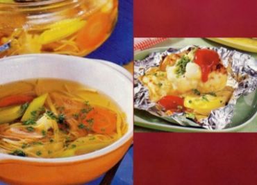 Oběd 92 - Nudlová polévka a Květák se sýrem