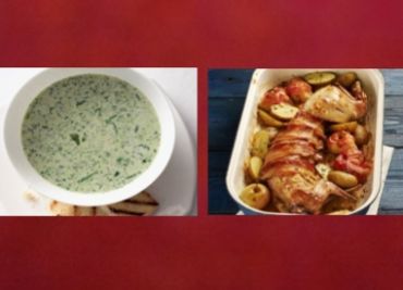 Oběd 94 - Zelená polévka a Králík na česneku